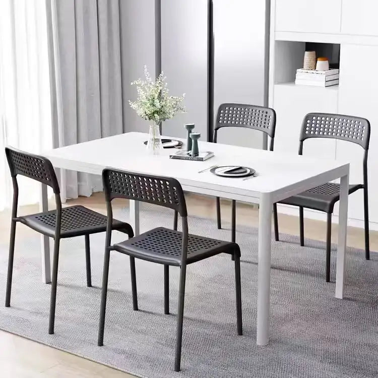 Indoor/Outdoor Economic Stackable Plastic Metal Dining Chair