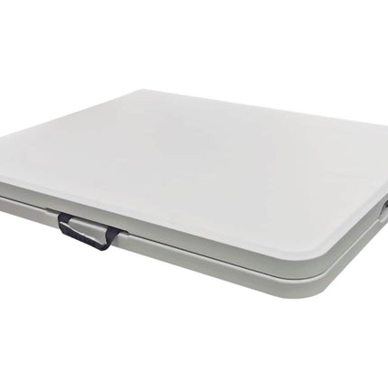 Folded storage view of portable 1.8m folding table