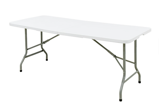Front view of 1.8m heavy duty folding catering table
