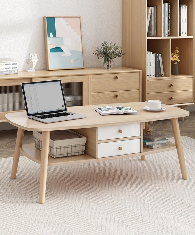 Coffee Table/TV Stand (Natural Wood Finish)