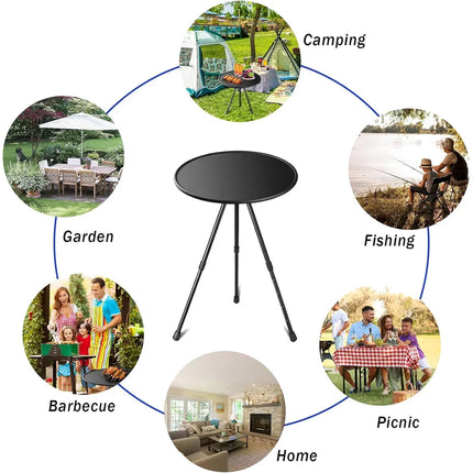 Outdoor Small Round Table with Two Levels of Height Adjustment (Inl Carrying Case)