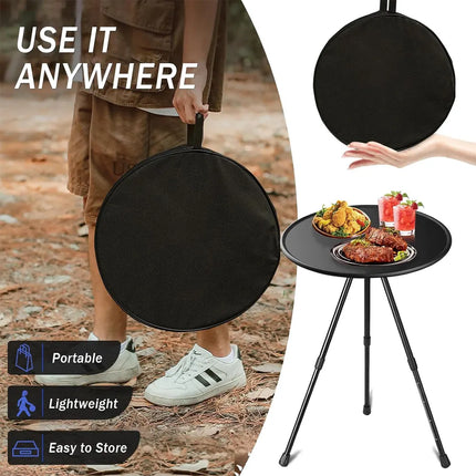 Outdoor Small Round Table with Two Levels of Height Adjustment (Inl Carrying Case)