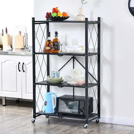 Movable Storage Folding Rack 4 Layers