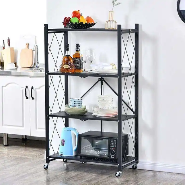 Movable Storage Folding Rack 4 Layers