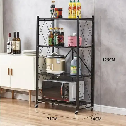 Movable Storage Folding Rack 4 Layers