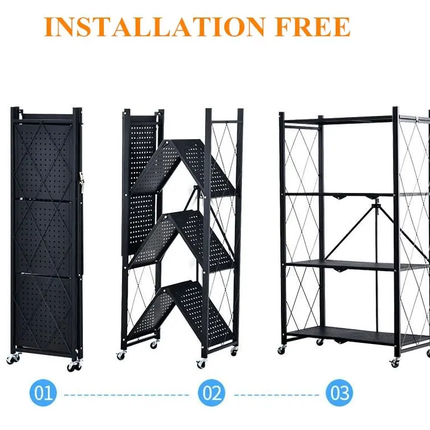 Movable Storage Folding Rack 4 Layers