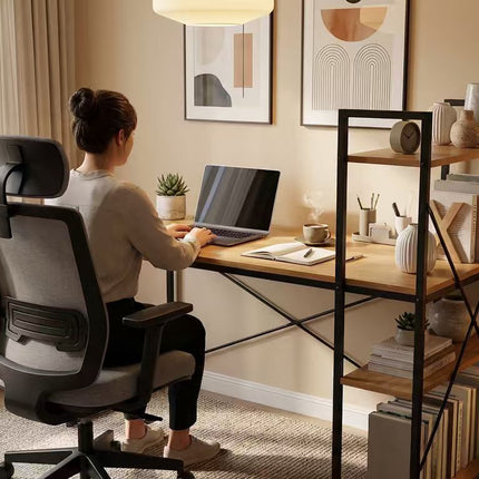 Home Office Functional Computer Table with Bookshelf for Efficient Storage