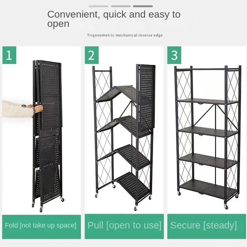 Movable Storage Folding Rack 5 Layers