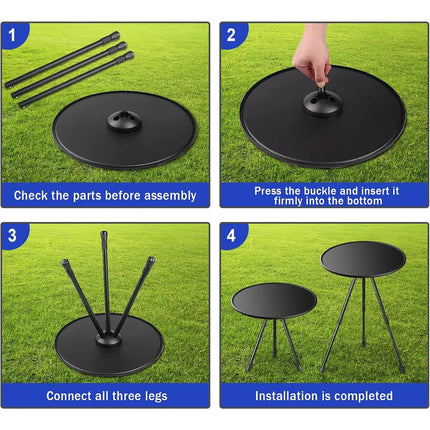 Outdoor Small Round Table with Two Levels of Height Adjustment (Inl Carrying Case)