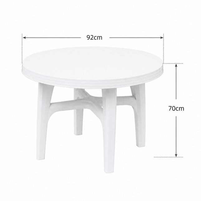 92cm round outdoor plastic patio table dimensions