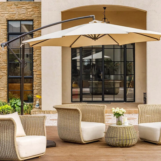 Patio/Garden Banana Umbrella Side Pole Dia 2.7m (Inl 60L Base)