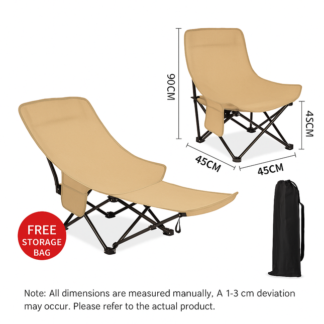 Camping/Beach/Picnic Folding Chair with Footrest (Inl Carrying Case)
