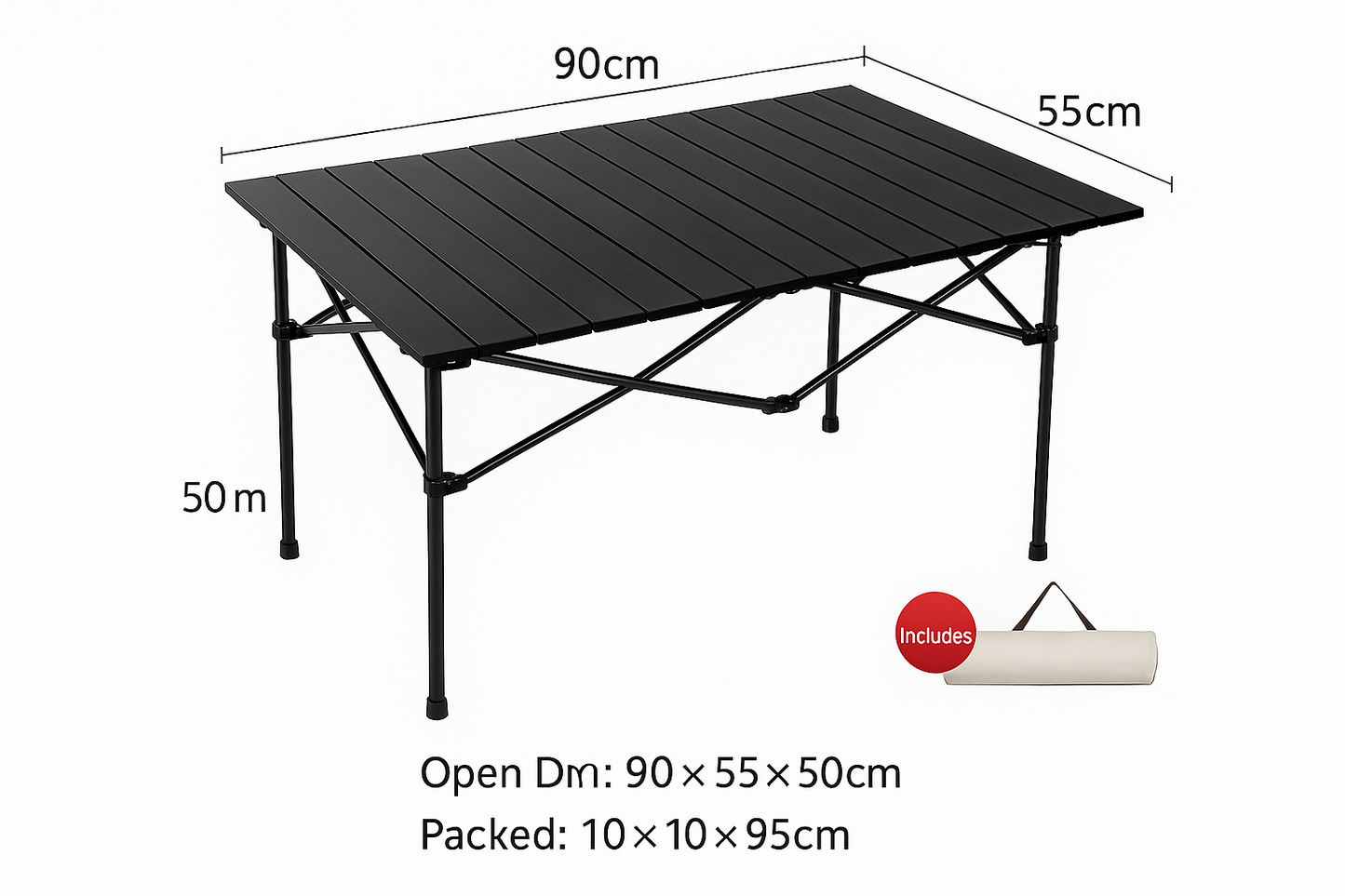 Camping/Beach/Picnic Lightweight Folding Table (Inl Carrying Case)