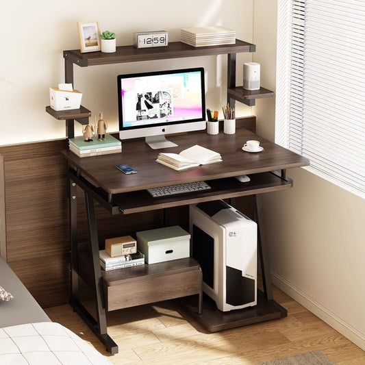 Home Office Study Table With Tray Drawer