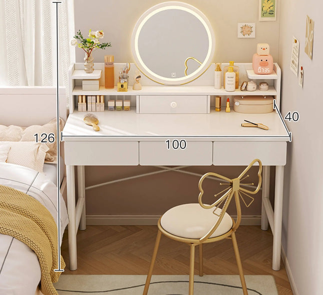 Dressing Desk + Chair Set (Mirror With Light)