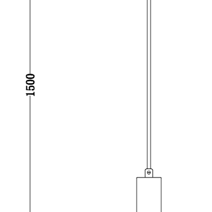 Dimensions drawing for modern black and gold single pendant light