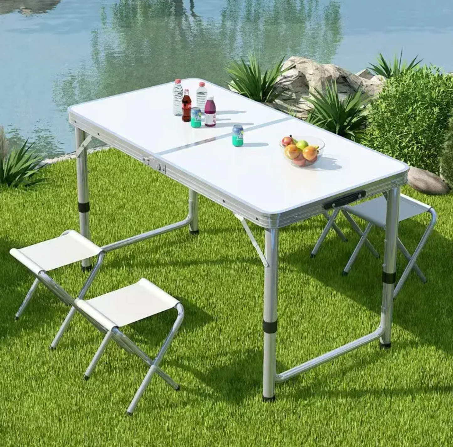 Outdoor Portable Foldable Aluminium Table (Height Adjustable)