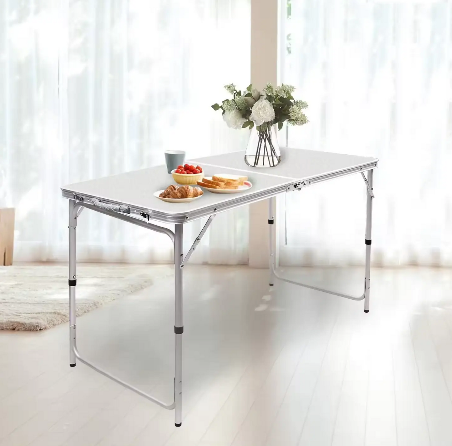 Outdoor Portable Foldable Aluminium Table (Height Adjustable)