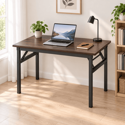 Black walnut foldable desk for home office