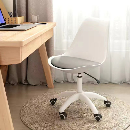 Nordic Rotary Student Chair for Office/Bedroom (White/Black)