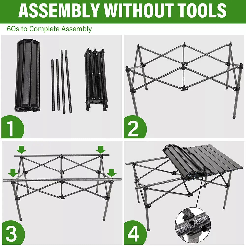 Camping/Beach/Picnic Lightweight Folding Table (Inl Carrying Case)