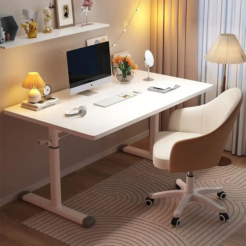 Office/Home Desk with Manual Height Adjustable White