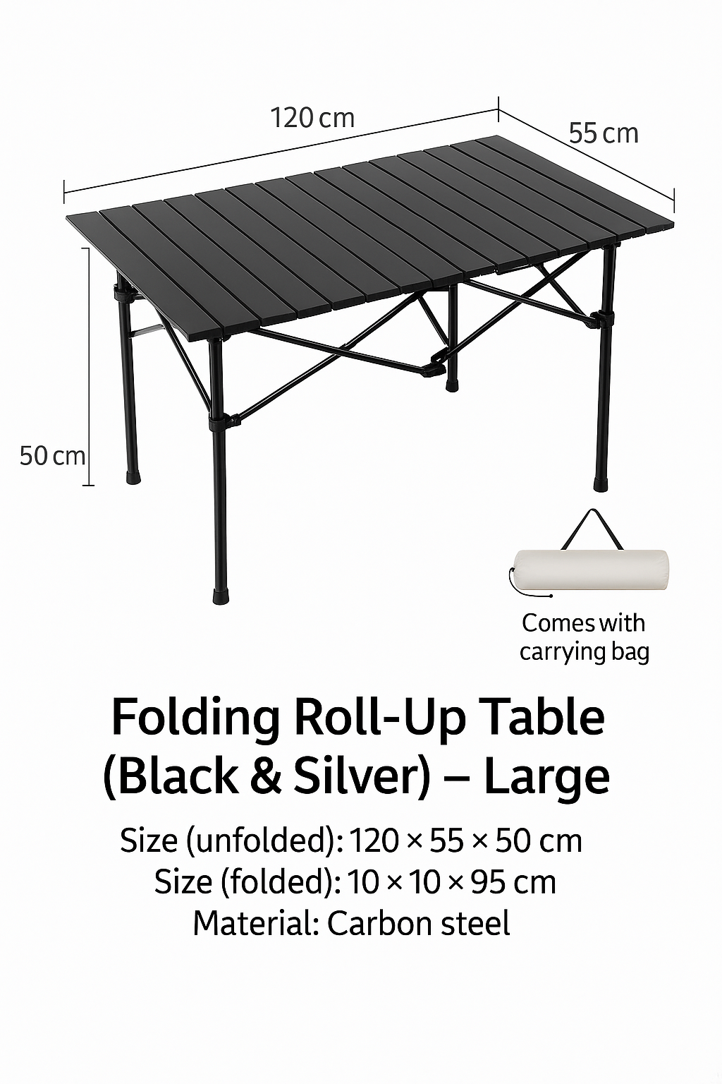 Camping/Beach/Picnic Lightweight Folding Table (Inl Carrying Case)