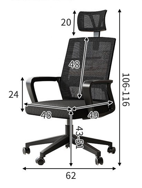 Modern Executive Mesh Chair with Headrest for Home Office