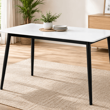 Modern White Dining Table 120x70cm for Kitchen & Apartment