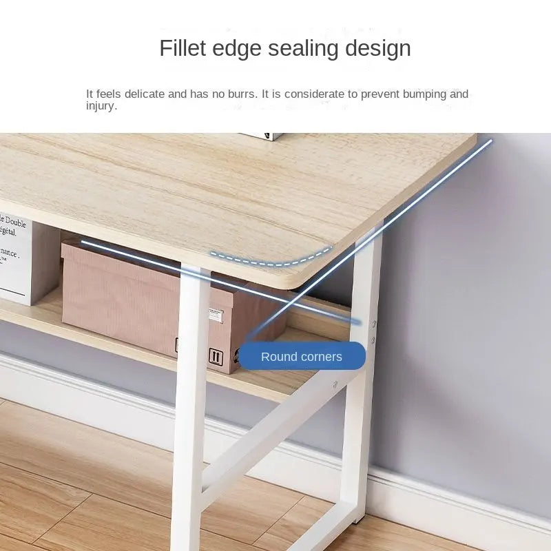 Modern Simple Computer Desk With Shelf Layer