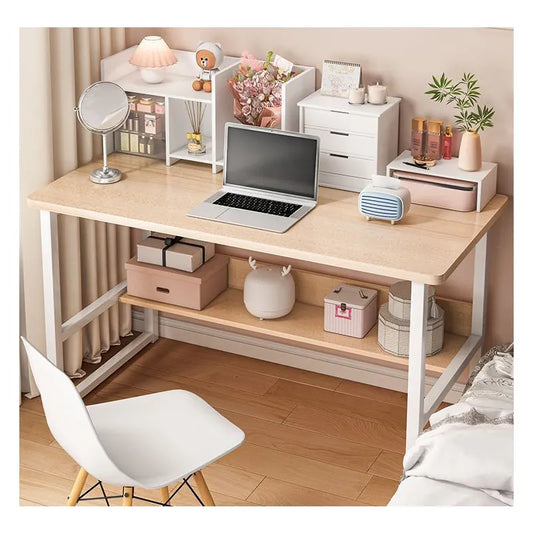 Modern Simple Computer Desk With Shelf Layer