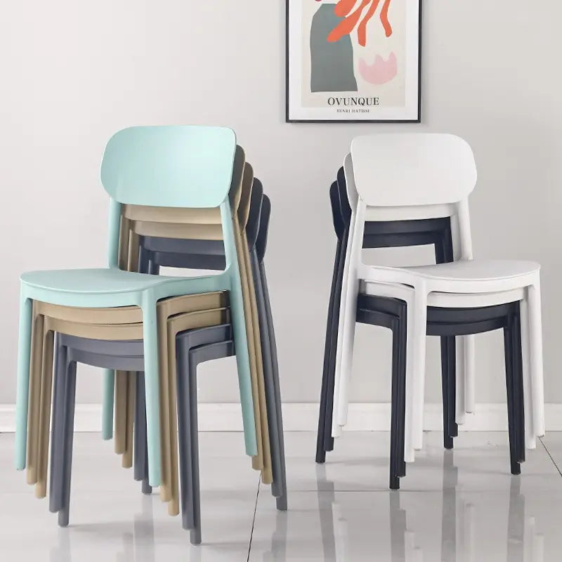 Indoor/Outdoor Plastic Dining Chair Stackable for Restaurant/Apartment Black