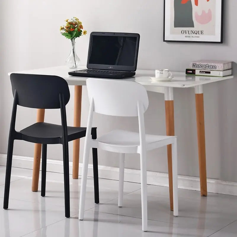 Indoor/Outdoor Plastic Dining Chair Stackable for Restaurant/Apartment Black
