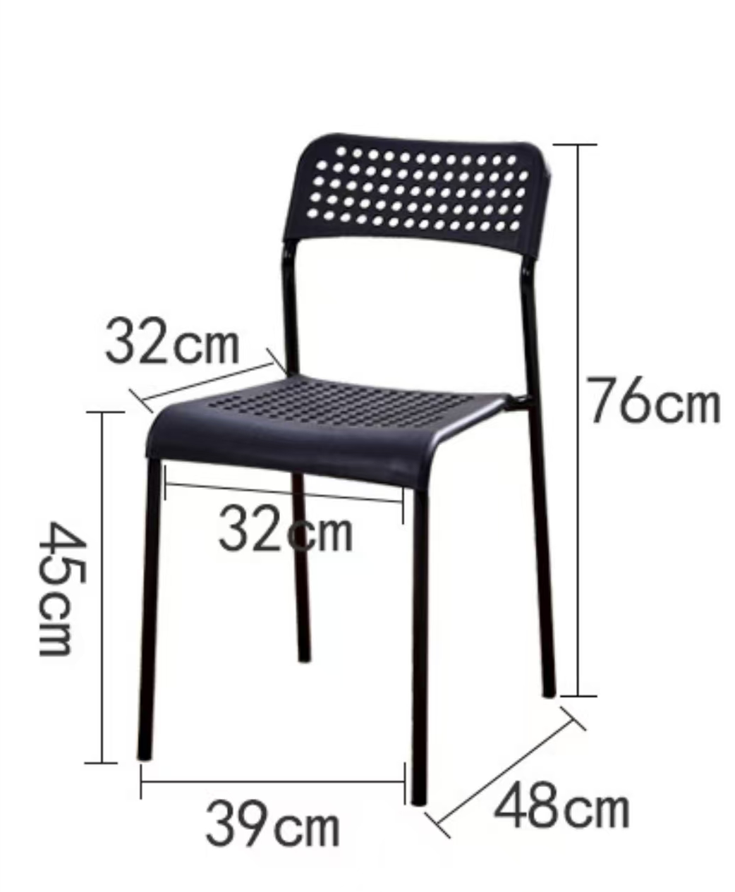 Indoor/Outdoor Economic Stackable Plastic Metal Dining Chair