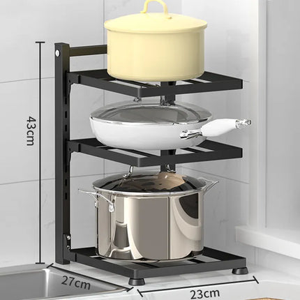 Kitchen Pot Rack Under Sink 3 Layers