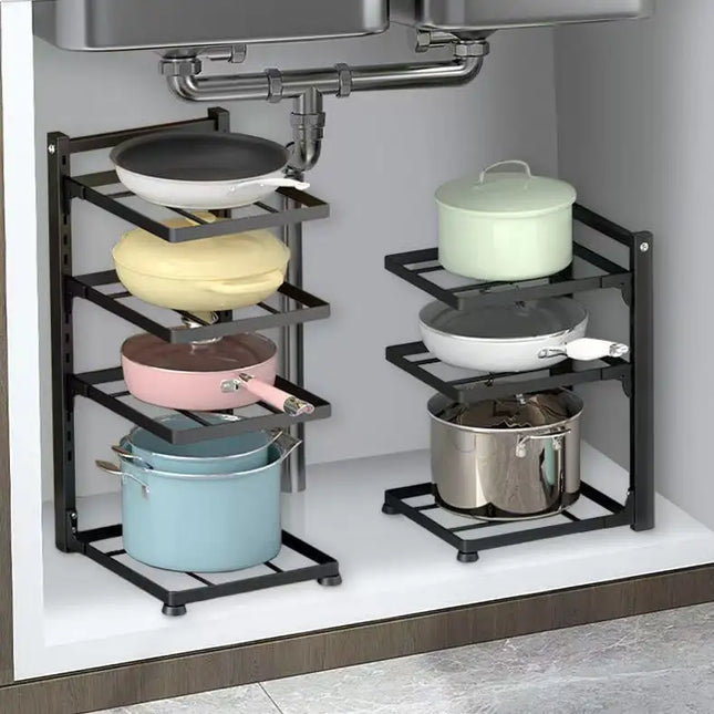 Kitchen Pot Rack Under Sink 4 Layers