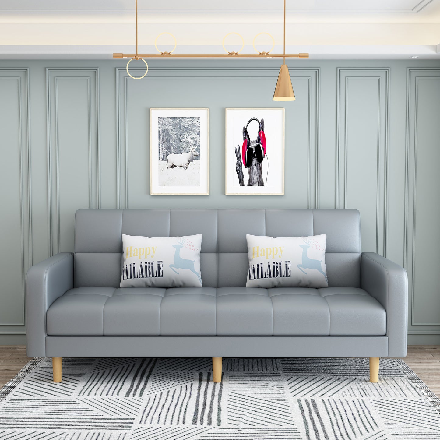 Simple Multifunctional Sofa Bed for Home Office (Inl 2 Cushions)