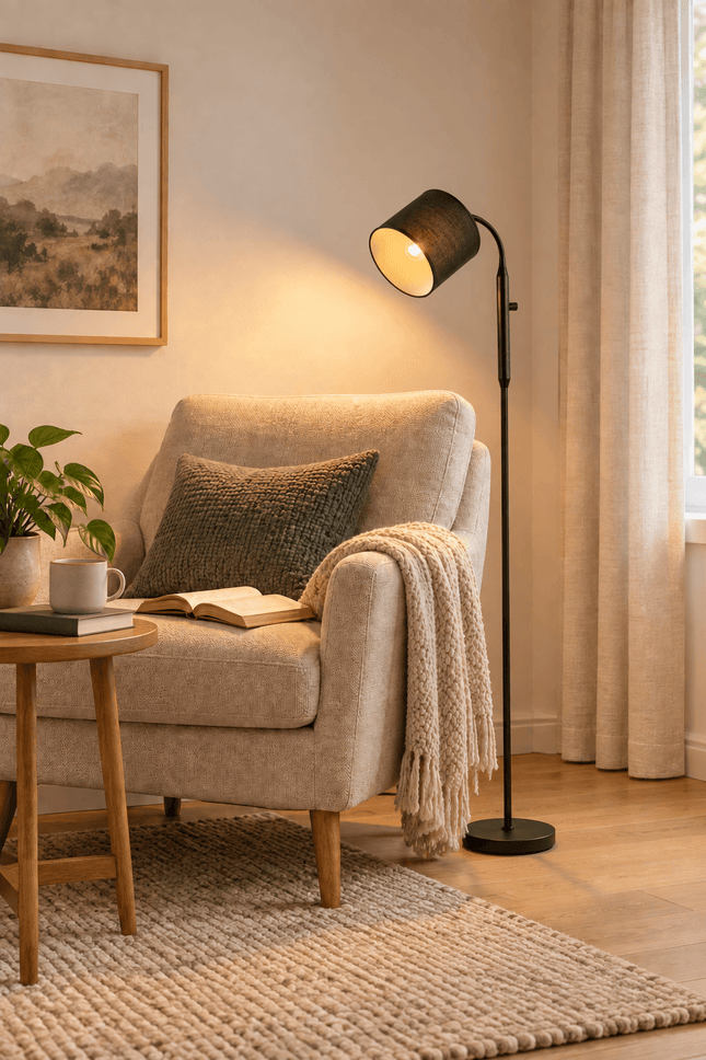 Adjustable Reading Floor Lamp with LED Bulb Included