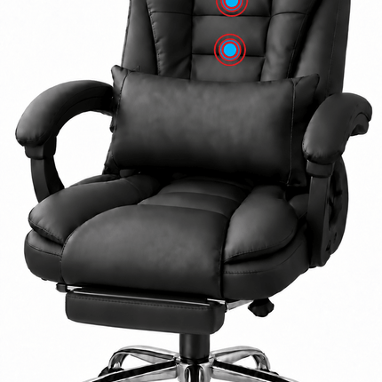 luxury black massage office chair with padded backrest