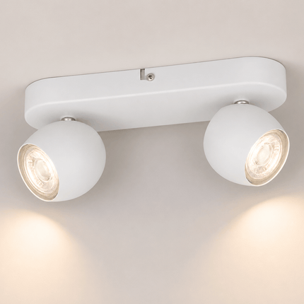 Modern 2L adjustable ceiling spotlight in matt white finish
