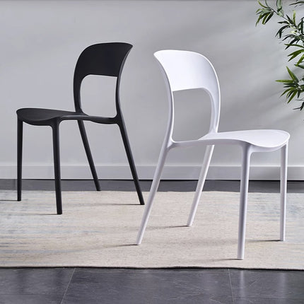 Black and white modern plastic dining chairs for dining room and café