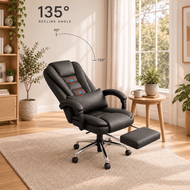 luxury office chair reclining to 135 degrees