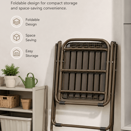 Space-saving portable folding chair for camping and beach use