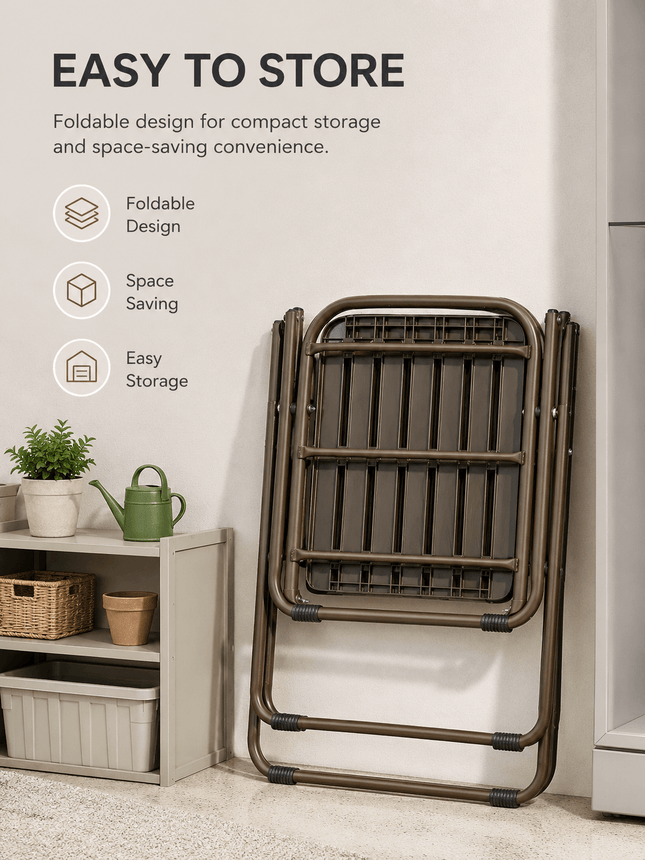 Space-saving portable folding chair for camping and beach use
