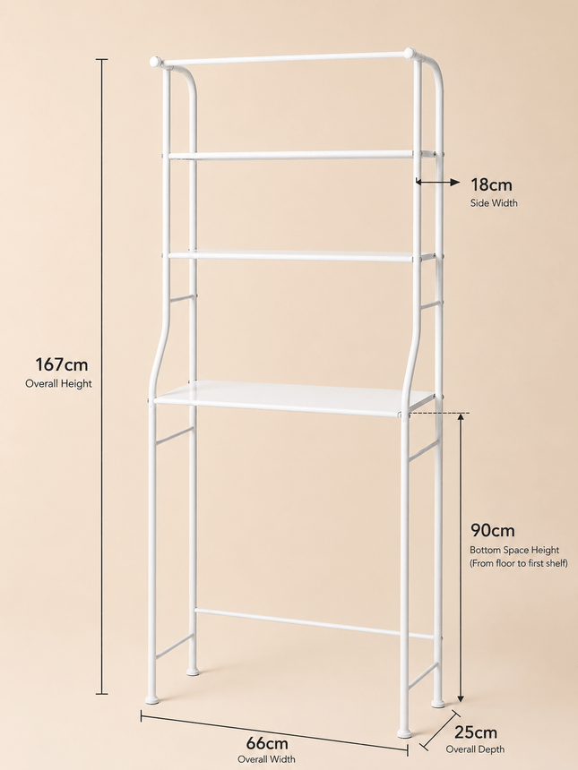 Over Washing Machine Storage Rack – Multi-Tier Laundry Organizer